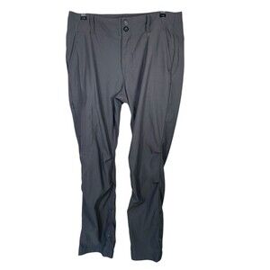 Prana Pants Womens 12 Gray Alana Roll Up Cargo Pocket Drawstring Outdoors Hiking